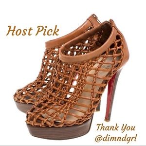 Christian Louboutin Woven Leather Caged Bootie